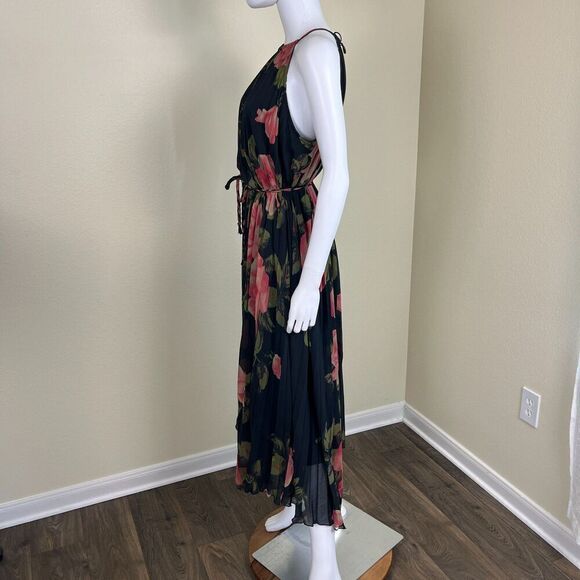 Anthropologie Women's Size M Emeline Pleated Maxi Dress Floral Halter Pullover - Picture 7 of 14
